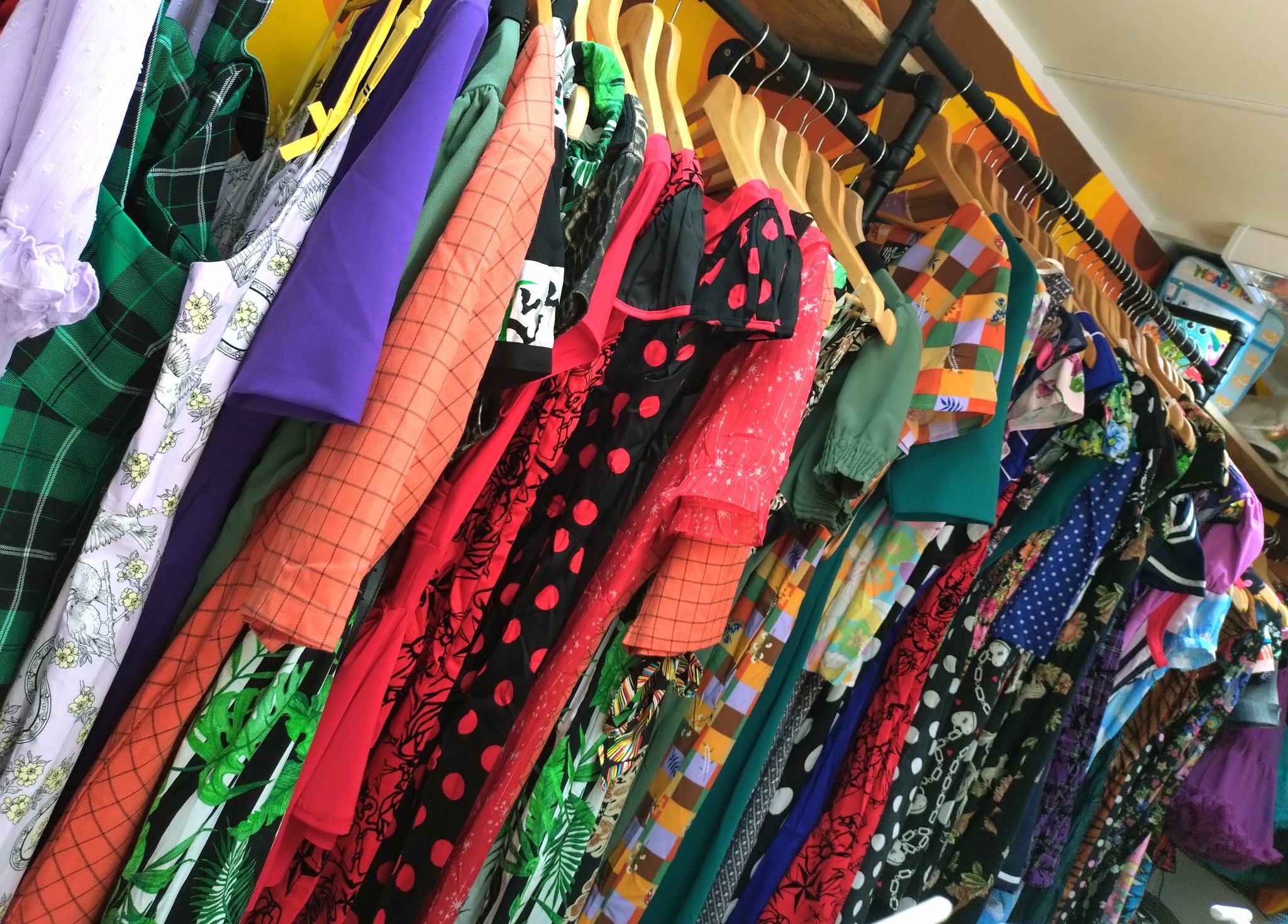 Dresses from Kitschy Bits Boutique, one of the tenants in Makers' Yard in Union Yard, Aldershot.