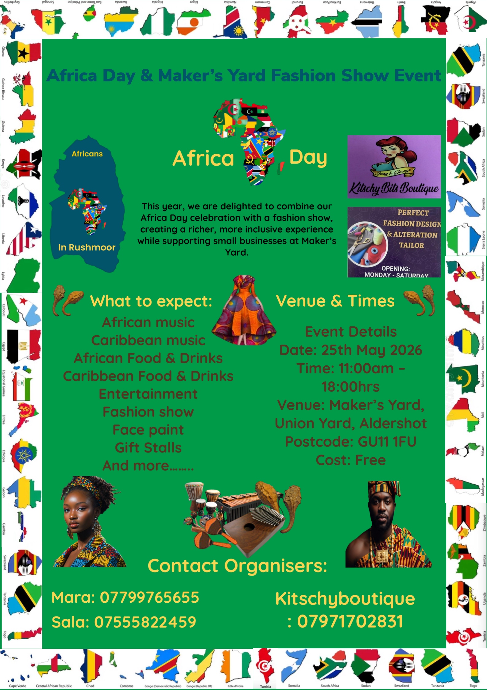 Africa Day flyer for Aldershot